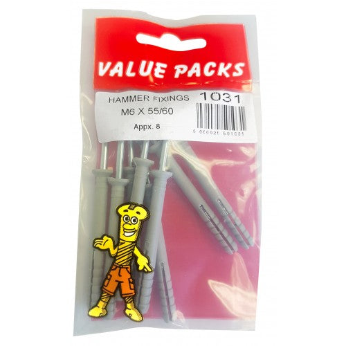 Chevilles à frapper M6 x 60 - Lot de 8/1031