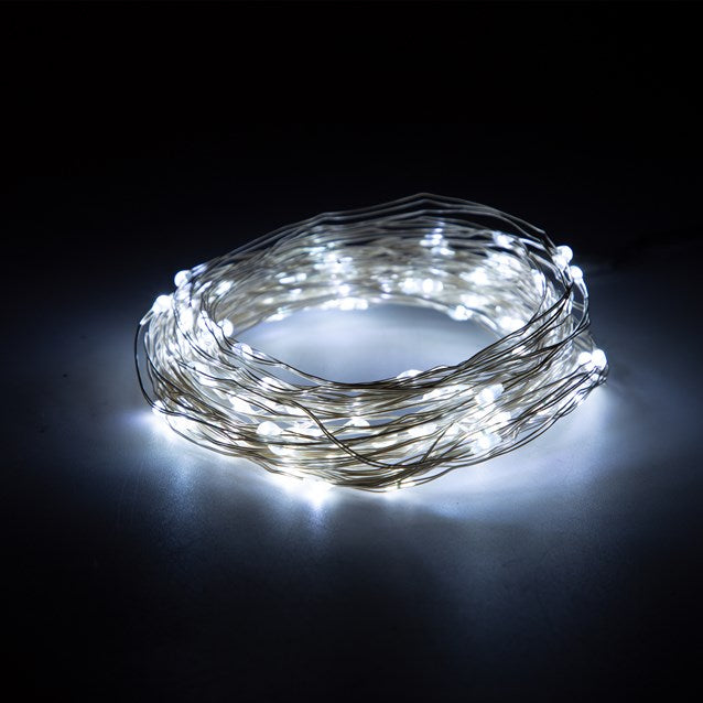 2PK-100 Micro Solar LED String Light-Bright White