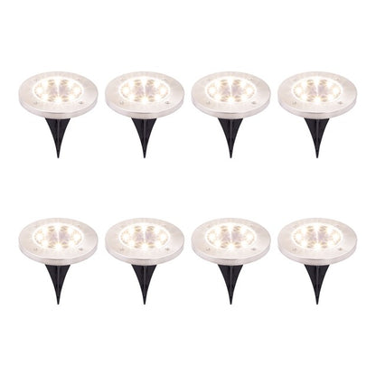 8PK S/S Solar Ground Light-Warm White