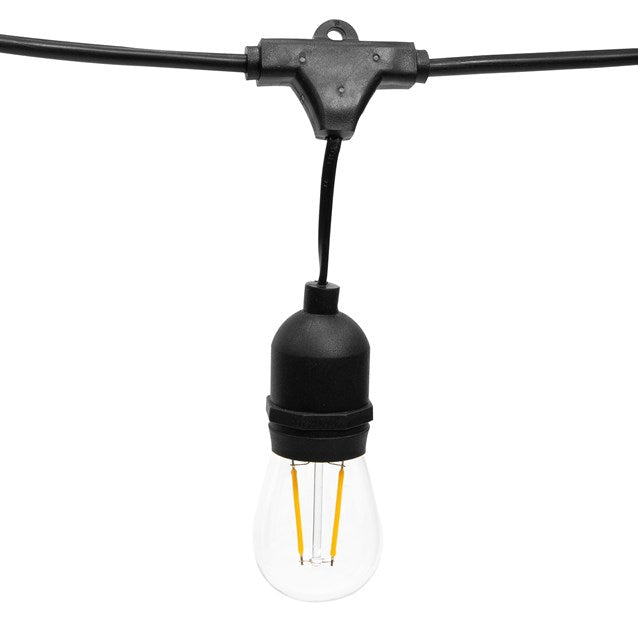 Guirlande lumineuse de fête 2 ampoules E27 style 15, blanc chaud