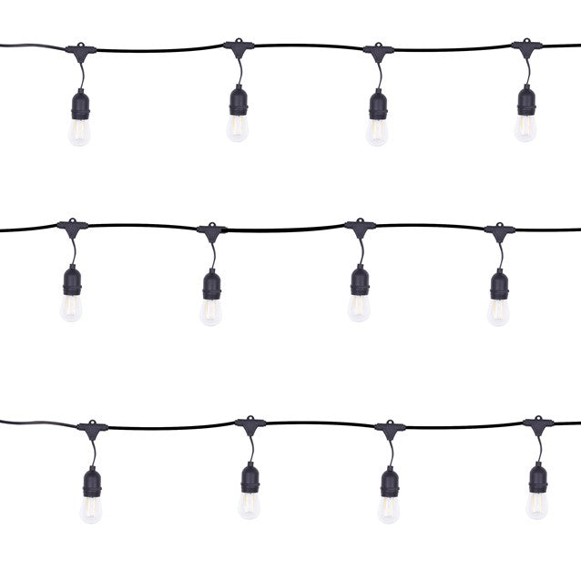 Guirlande lumineuse de fête 2 ampoules E27 style 15, blanc chaud