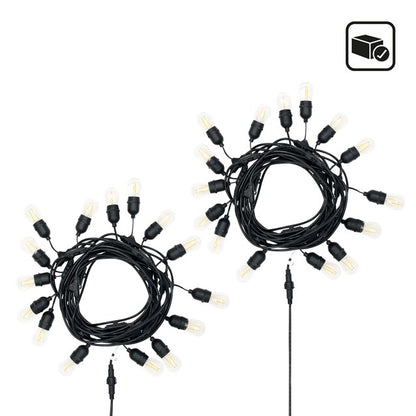 Guirlande lumineuse de fête 2 ampoules E27 style 15, blanc chaud