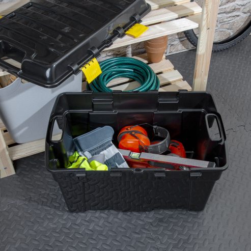 DIY 48L Storage Trunk Recycled Black & Upc Soft Grey Clips