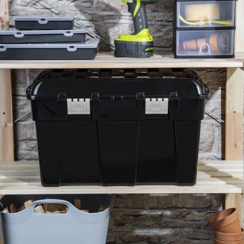 DIY 48L Storage Trunk Recycled Black & Upc Soft Grey Clips