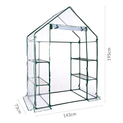 Walk In PVC Plastic Garden Greenhouse W/ 4 Shelves