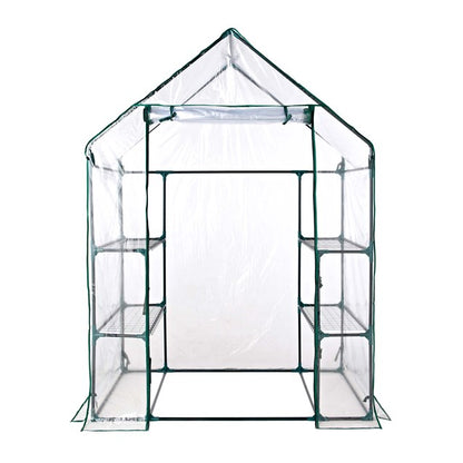 Walk In PVC Plastic Garden Greenhouse W/ 4 Shelves