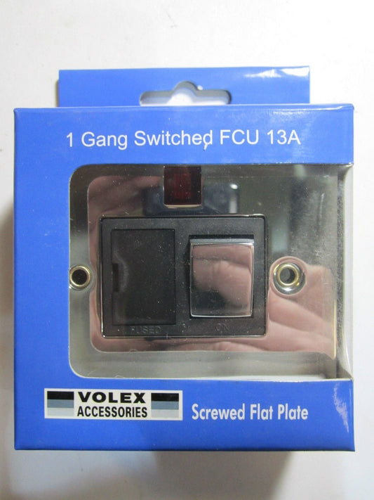 Volex Light Switches and Electrical Sockets 1 Gang Switched Fused Connection Unit 13A (Steel)