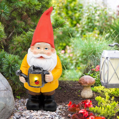 Nain de jardin solaire avec arrosoir