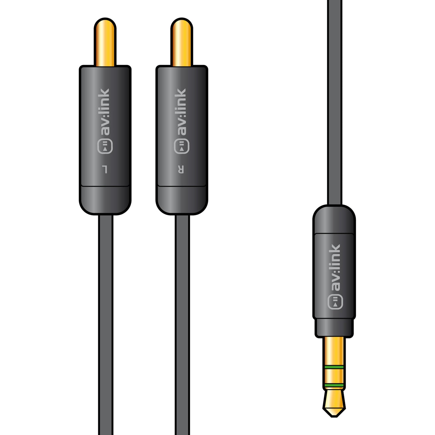 Audio Lead 3.5mm Jack to 2 RCA plugs 1.5m