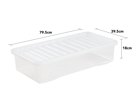 Crystal 42L U/bed Box & Lid Clear