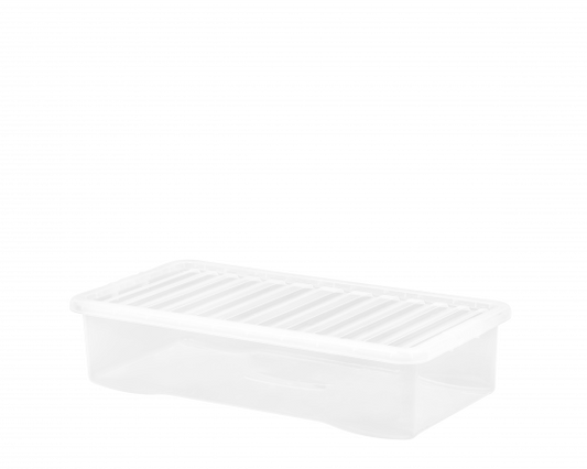 Boîte de rangement 42L sous lit Crystal avec couvercle transparent