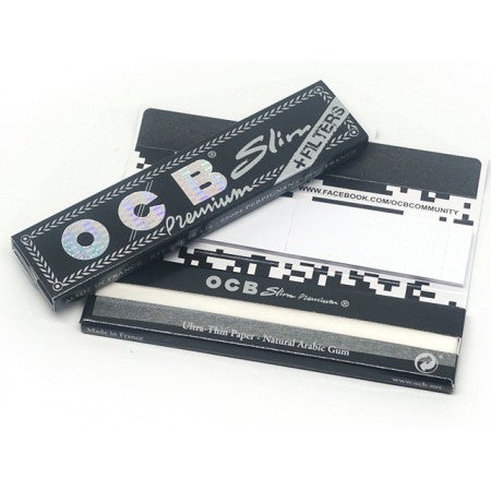 OCB BLACK with filter Slim Premium Rolling Paper