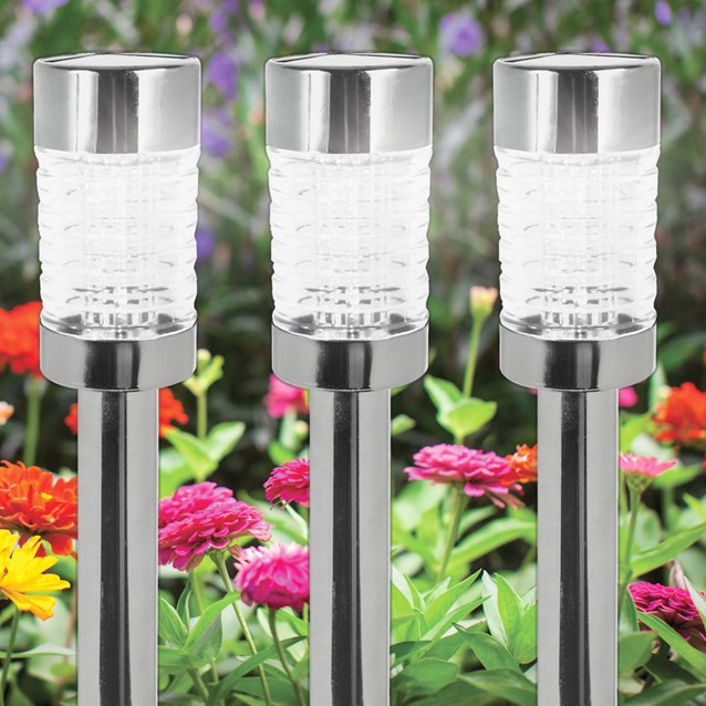 S/S Solar LED Stake Lights