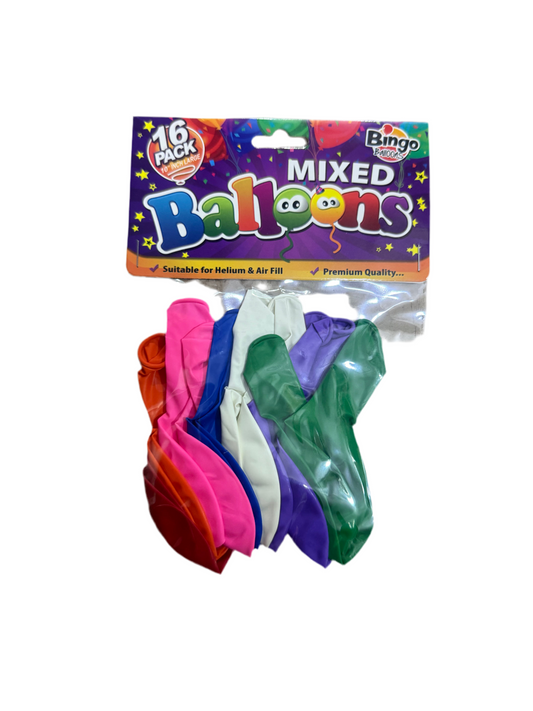 BINGO MIXED BALLOONS 16pack