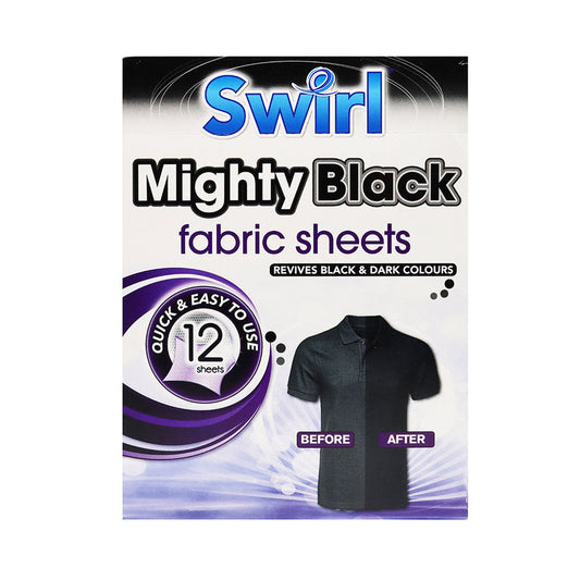Feuilles de lavage Swirl Mighty Black (12 feuilles)