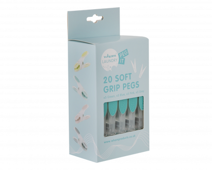 Laundry Set of 20 Soft Grip Pegs Assorted