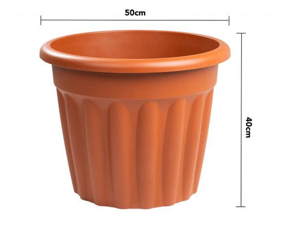 Vista 50cm Round Planter Terracotta