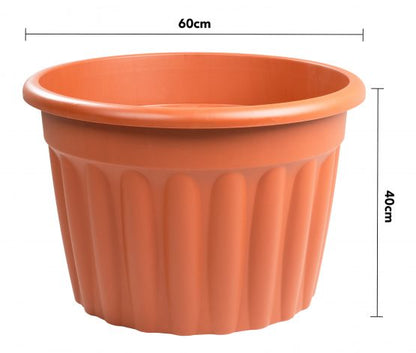 Vista 60cm Round Planter Terracotta