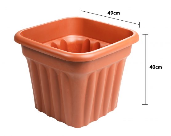 Vista 49cm Square Planter Terracotta