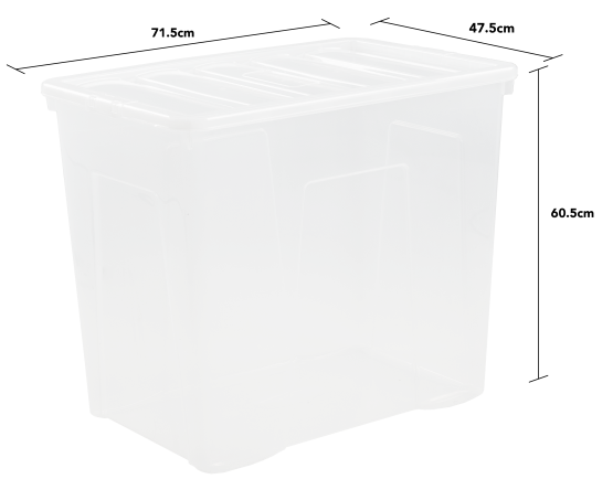 Boîte et couvercle Crystal 160L transparent