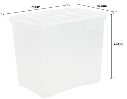 Boîte et couvercle Crystal 160L transparent