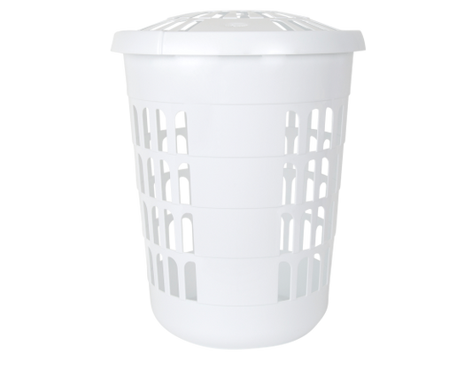 Casa Deluxe Round Laundry Hamper Ice White