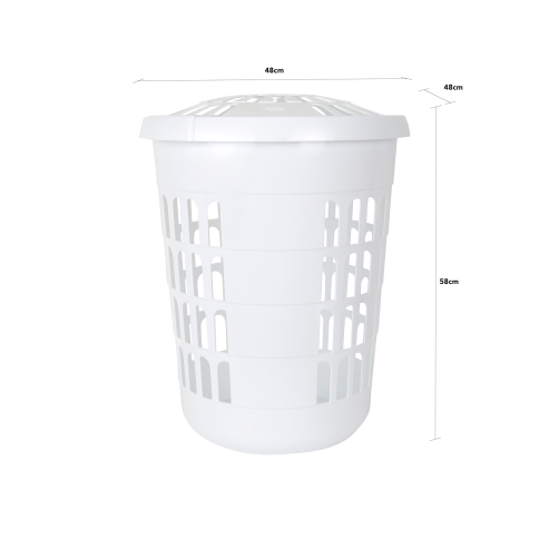 Casa Deluxe Round Laundry Hamper Ice White