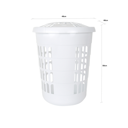 Casa Deluxe Round Laundry Hamper Ice White