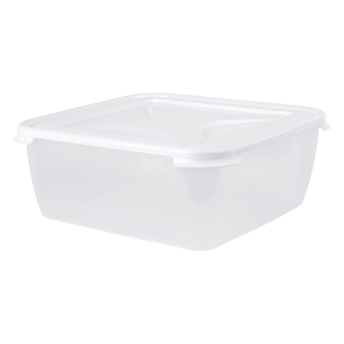 Cuisine 10L Large Square Food Box & Lid Clear/Ice White