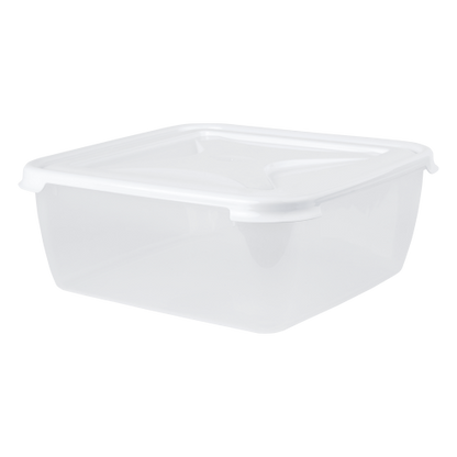 Cuisine 10L Large Square Food Box & Lid Clear/Ice White