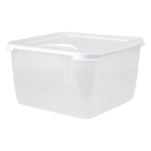 Cuisine 15L Large Square Food Box & Lid Clear/Ice White