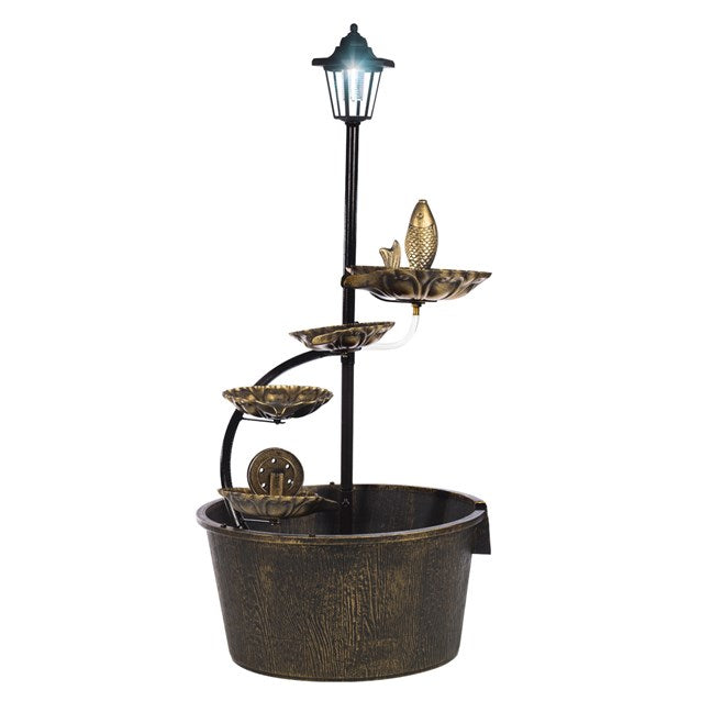 Cascading Fountain With 4 Lotus Leaves