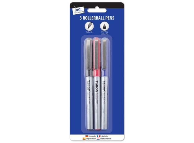 Just Stationery – Lot de 3 stylos roller