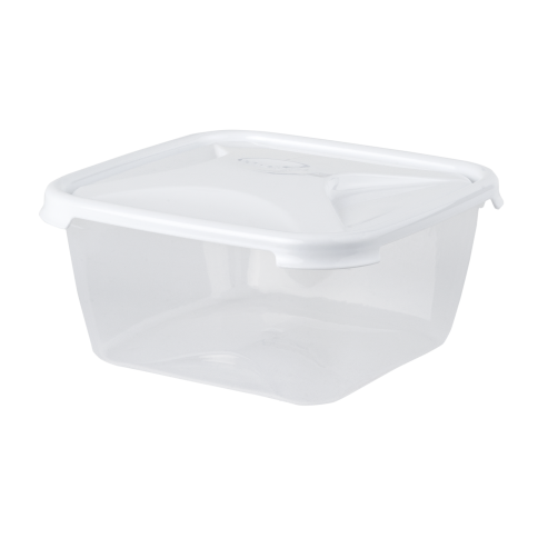 Cuisine 2L Square Food Box & Lid Clear/Ice White