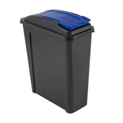 Recycle It 25L Slimline Bin & Lid Graphite/Gen. Blue