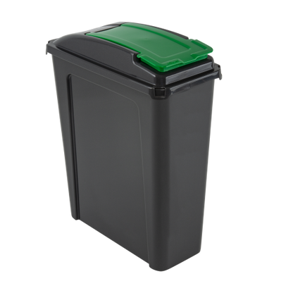 Recycle It 25L Slimline Bin & Lid Graphite/Gen. Green