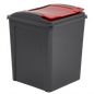 Recycle It 50L Bin & Lid Graphite/Gen. Red