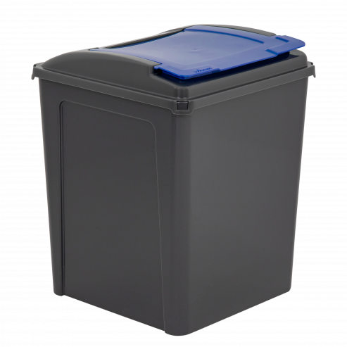 Recycle It 50L Bin & Lid Graphite/Gen. Blue