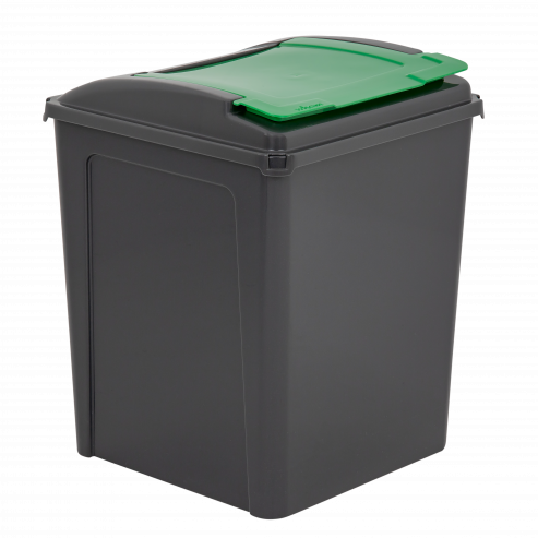 Recycle It 50L Bin & Lid Graphite/Gen. Green