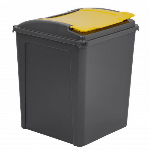 Recycle It 50L Bin & Lid Graphite/Gen. Yellow