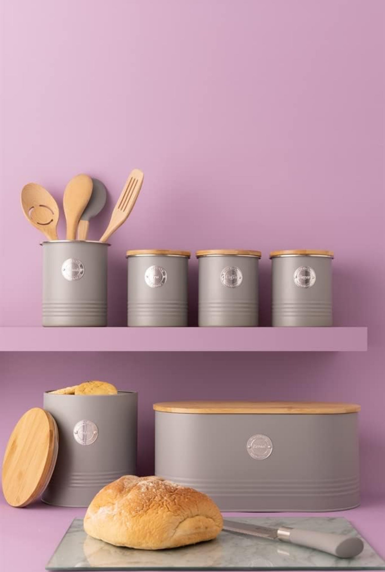 Typhoon Living Grey Utensil Storage Jar, 1.7 Litres