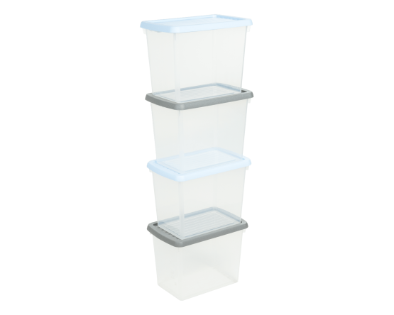 Wham® Box & Lid 6.7L Set of 4 Clear/Assorted 4.02