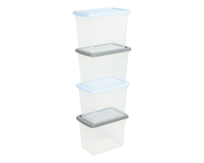 Wham® Box & Lid 6.7L Set of 4 Clear/Assorted 4.02