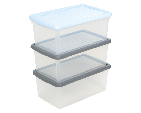 Wham® Box & Lid 9L Set of 3 Clear/Assorted 5.01