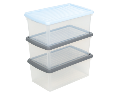 Wham® Box & Lid 9L Set of 3 Clear/Assorted 5.01