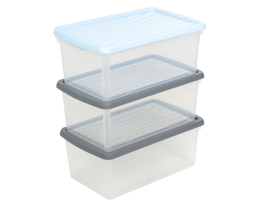 Wham® Box & Lid 9L Set of 3 Clear/Assorted 5.01