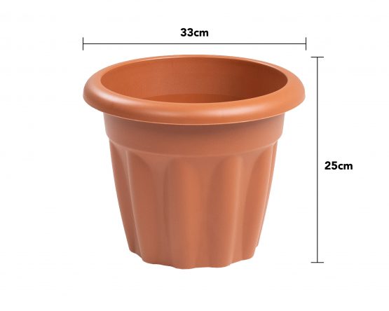 Vista 33cm Round Planter Terracotta