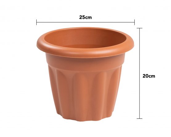 Vista 25cm Round Planter Terracotta