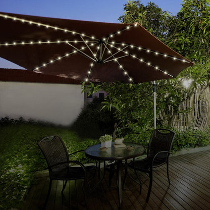 72 lumières LED de parasol avec minuterie - Blanc chaud