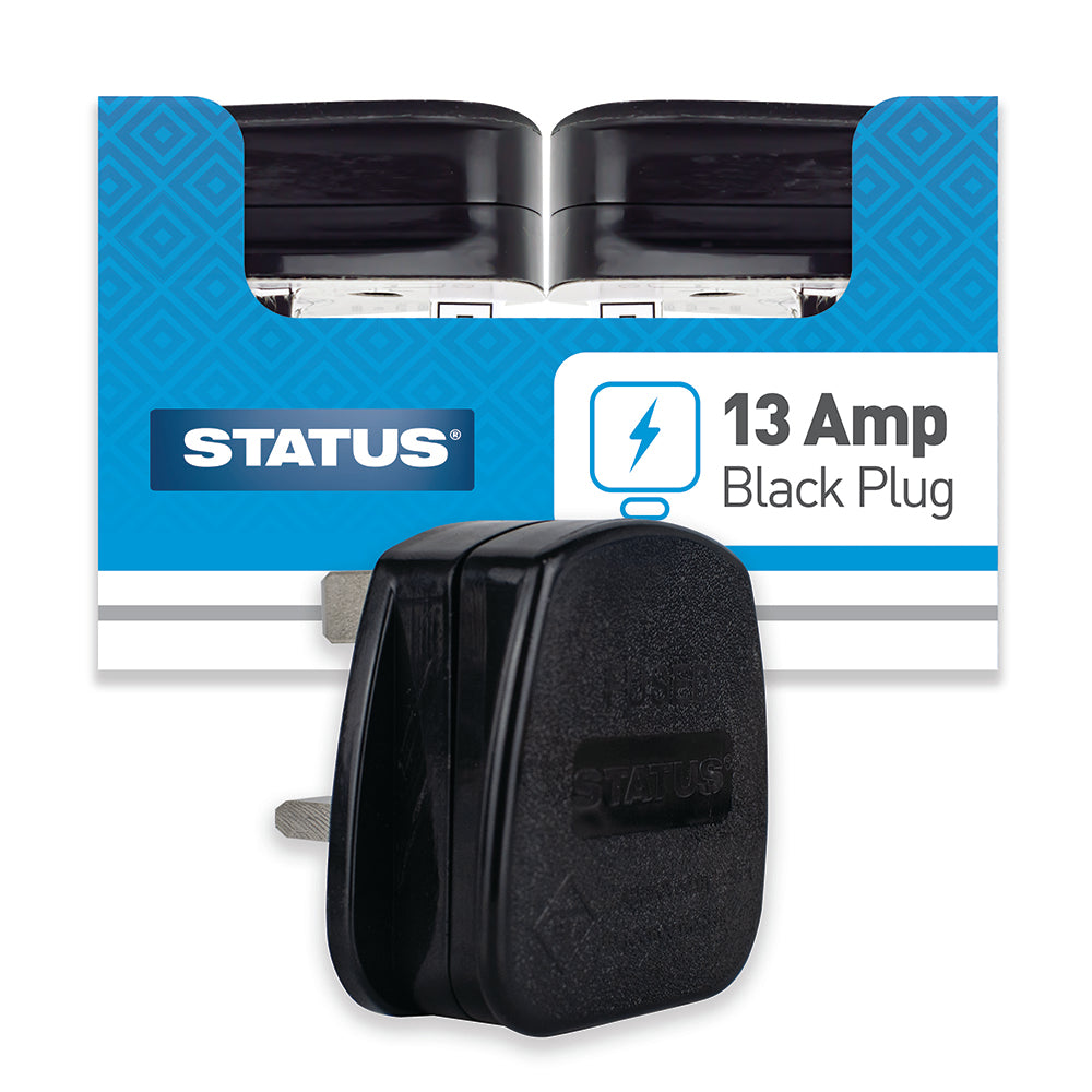 13 amp - Plug - Black